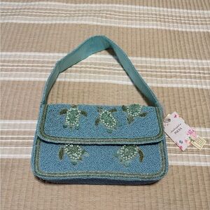 Sea Turtle Shoulder Beaded Bag